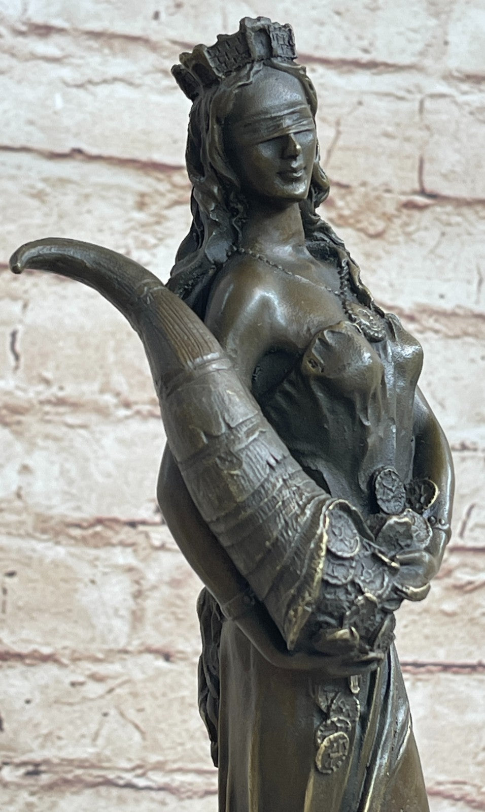 European Bronze Fortuna Roman Angel Goddess of Fortune & Luck Statue Bronze Decor