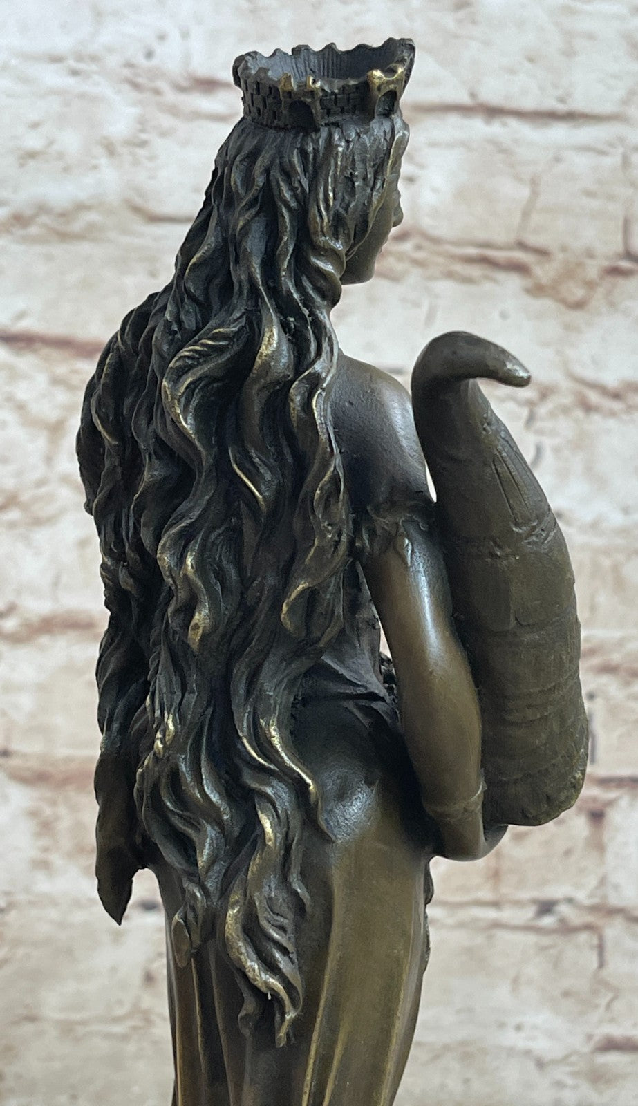 European Bronze Fortuna Roman Angel Goddess of Fortune & Luck Statue Bronze Decor