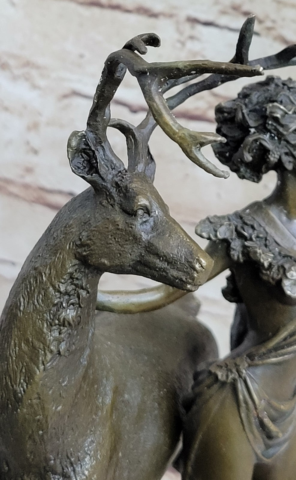 Signed Cast Bronze Diana The Huntress Art Deco Nude Sculpture Statue Mythica
