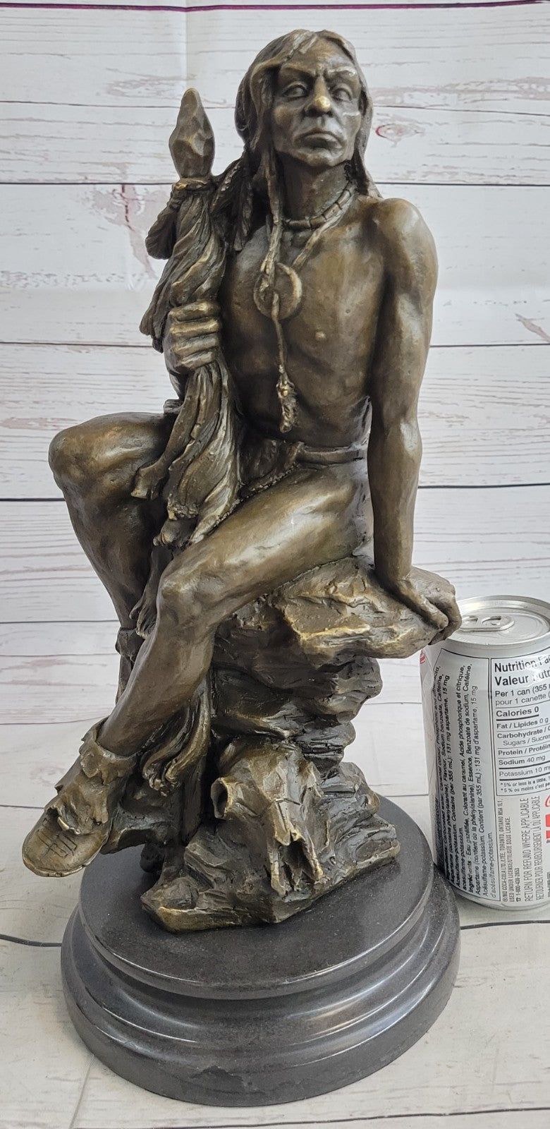 Buy Native American Warrior Chief Bronze Bust Sculpture – Handcrafted Art Figurine for Sale