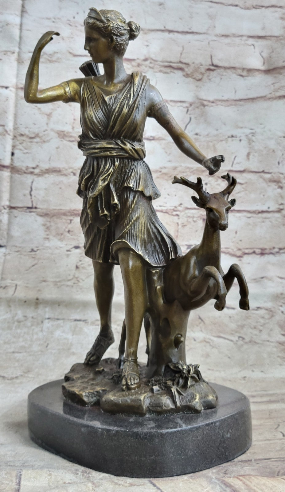 Buy 12" Hot Cast Diana The Huntress Bronze Sculpture – Artemis Goddess Statue Sale