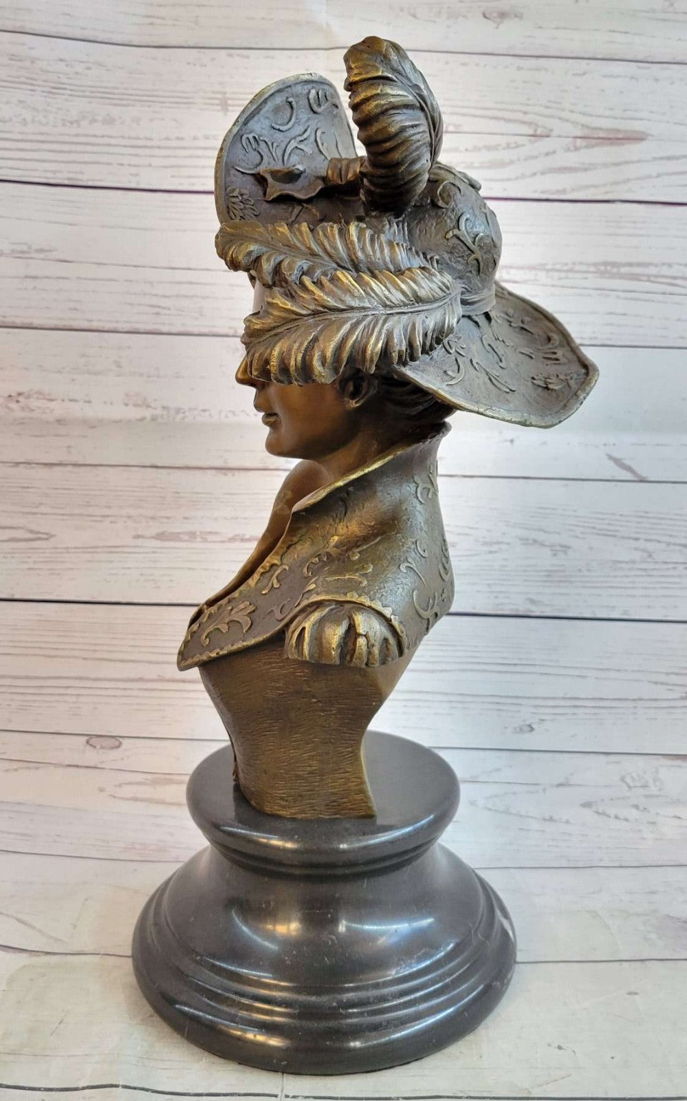Handcrafted bronze sculpture SALE Marble Bust Female Sexy Large Original Signed
