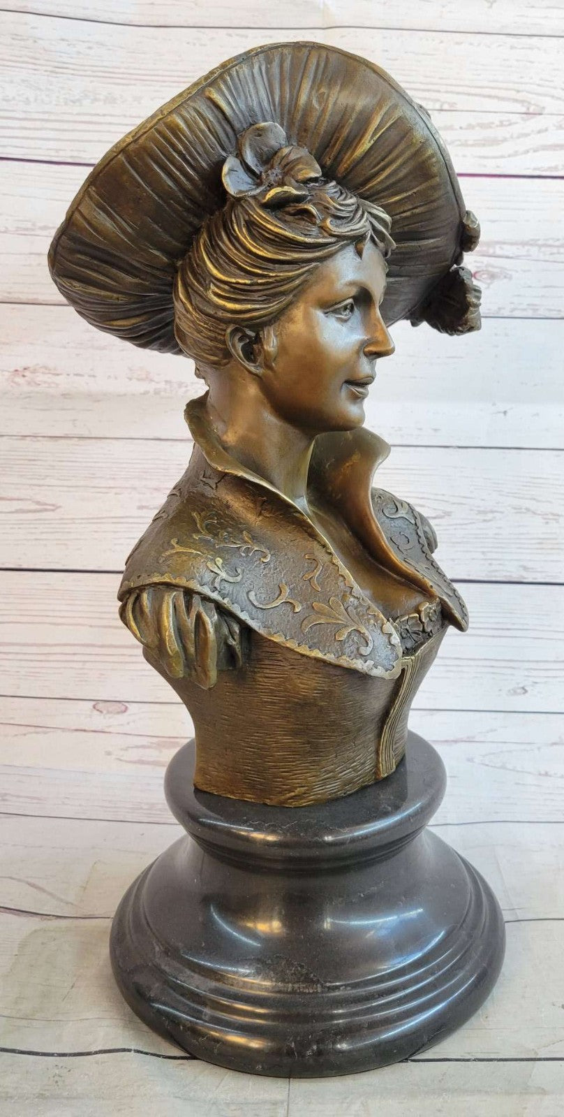 Handcrafted bronze sculpture SALE Marble Bust Female Sexy Large Original Signed
