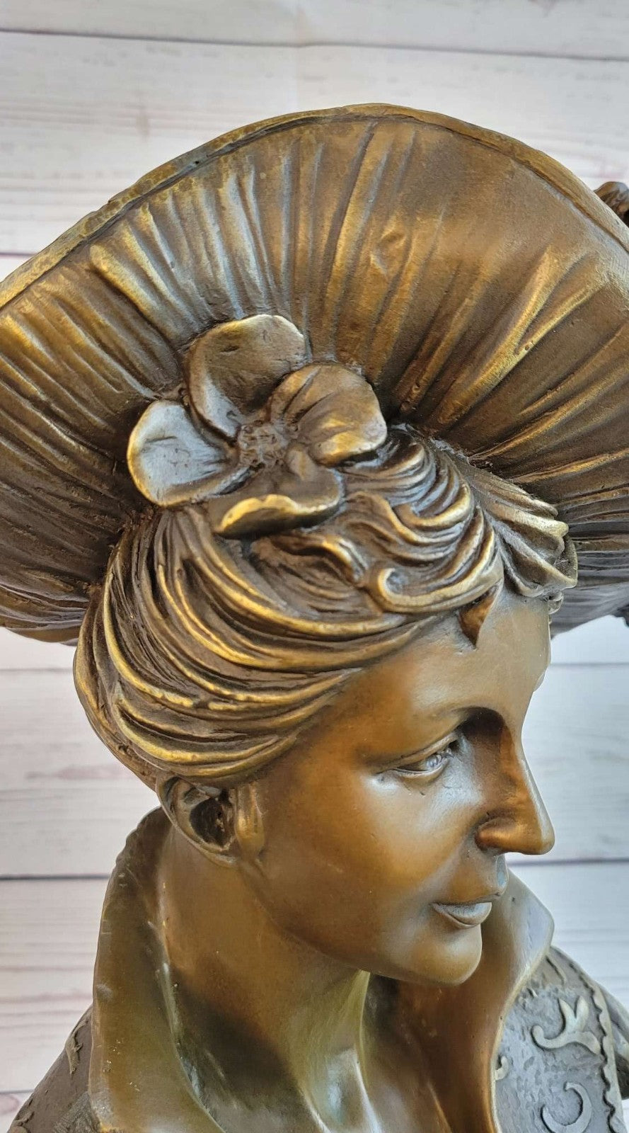 Handcrafted bronze sculpture SALE Marble Bust Female Sexy Large Original Signed