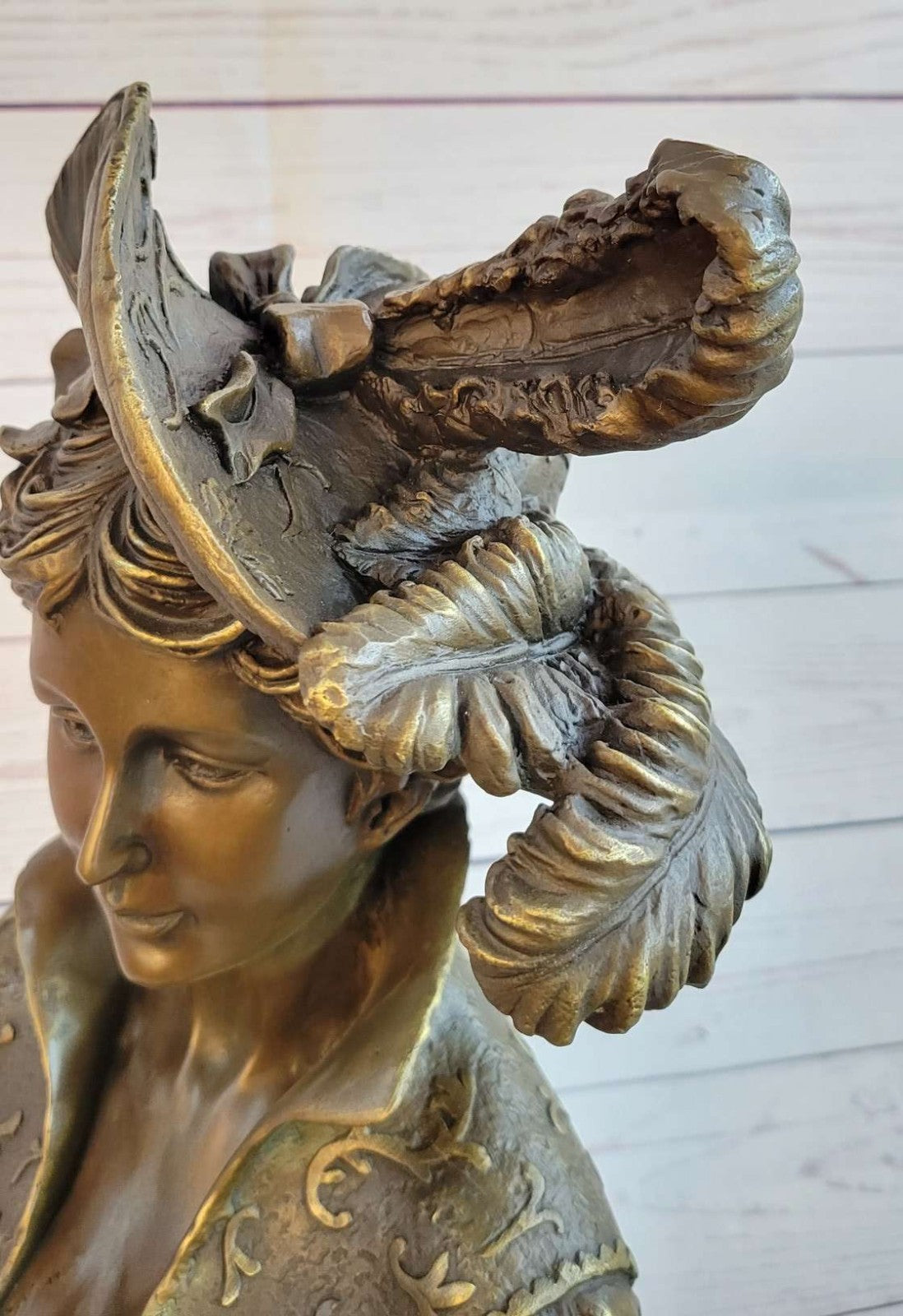 Handcrafted bronze sculpture SALE Marble Bust Female Sexy Large Original Signed