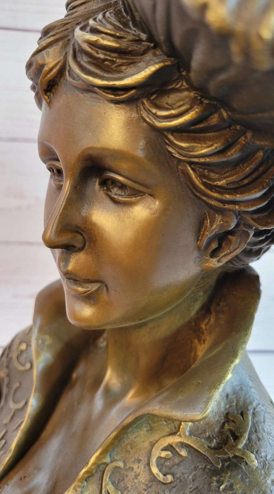 Handcrafted bronze sculpture SALE Marble Bust Female Sexy Large Original Signed