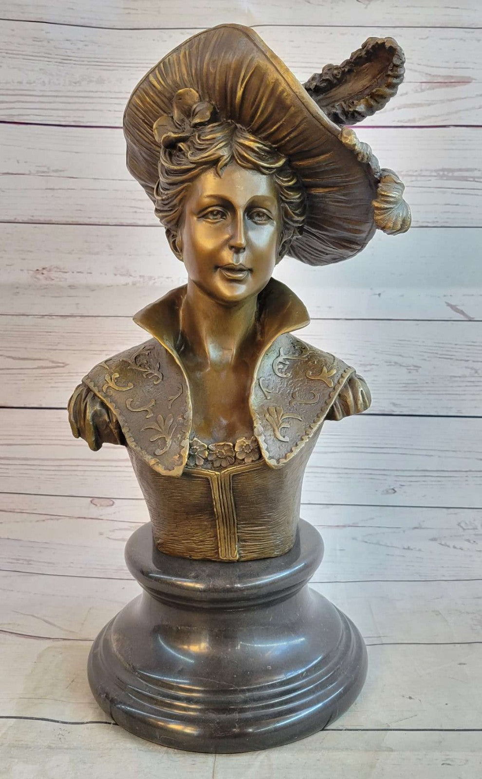 Handcrafted bronze sculpture SALE Marble Bust Female Sexy Large Original Signed