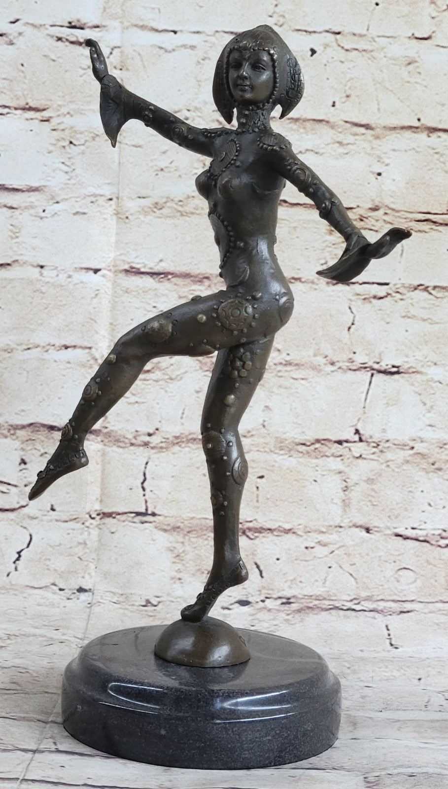 Art Deco French Dancer by D.H Chiparus Classic Dance Bronze Sculpture Statue