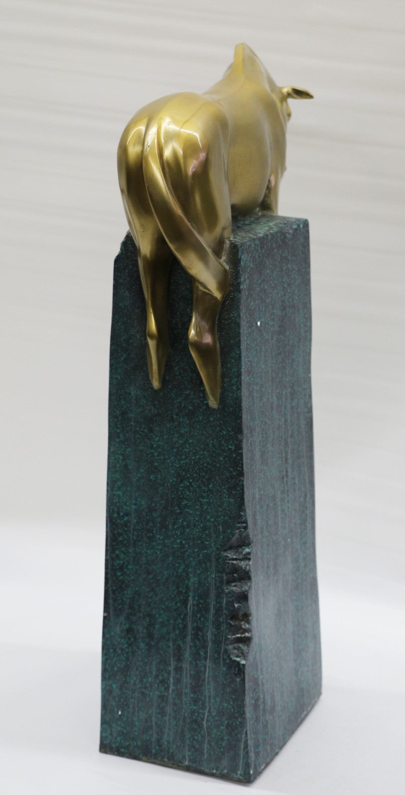 Chinese Folk Feng Shui Pure Bronze Copper Gold Gilt Lucky Horse Horses Statue