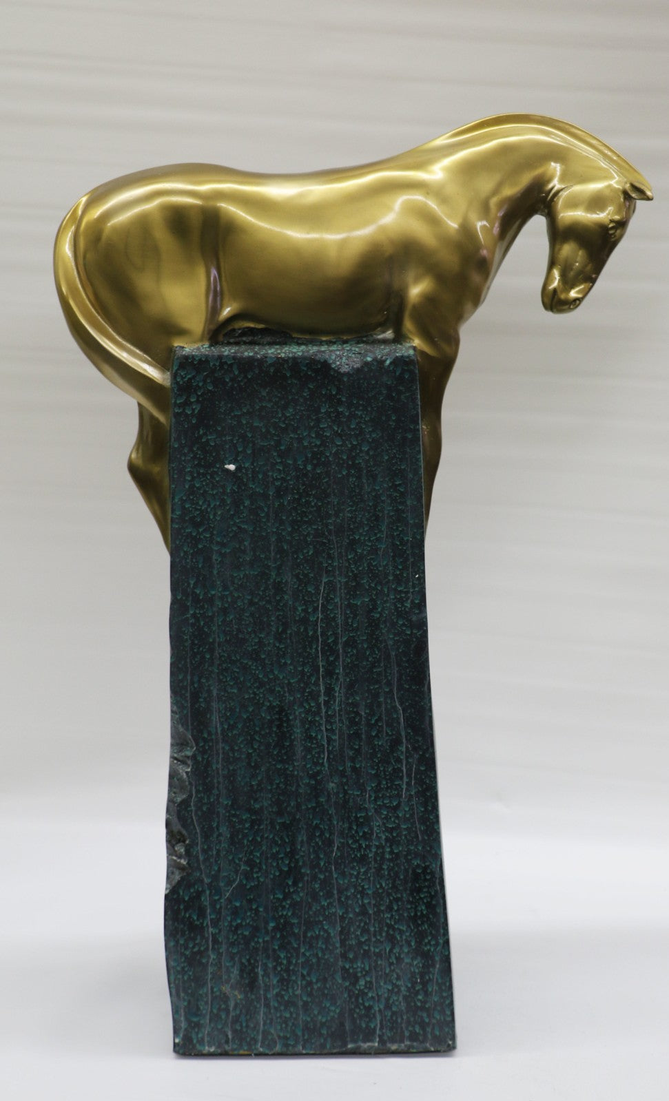 Chinese Folk Feng Shui Pure Bronze Copper Gold Gilt Lucky Horse Horses Statue