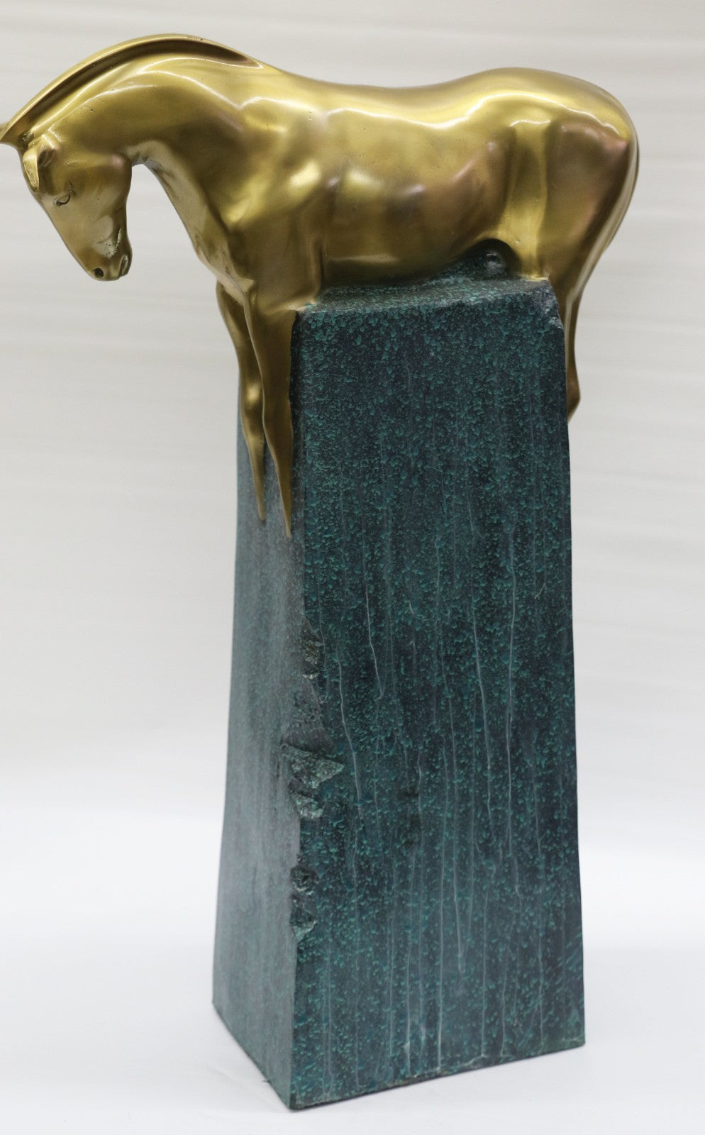 Chinese Folk Feng Shui Pure Bronze Copper Gold Gilt Lucky Horse Horses Statue