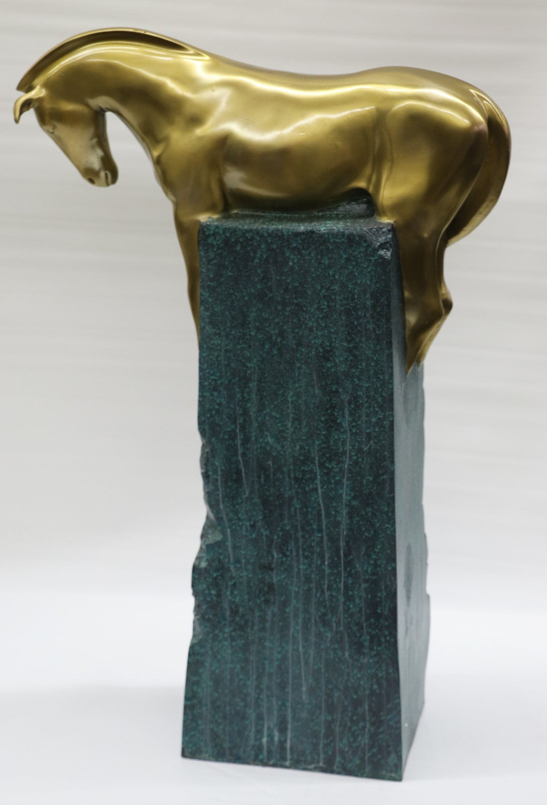 Chinese Folk Feng Shui Pure Bronze Copper Gold Gilt Lucky Horse Horses Statue