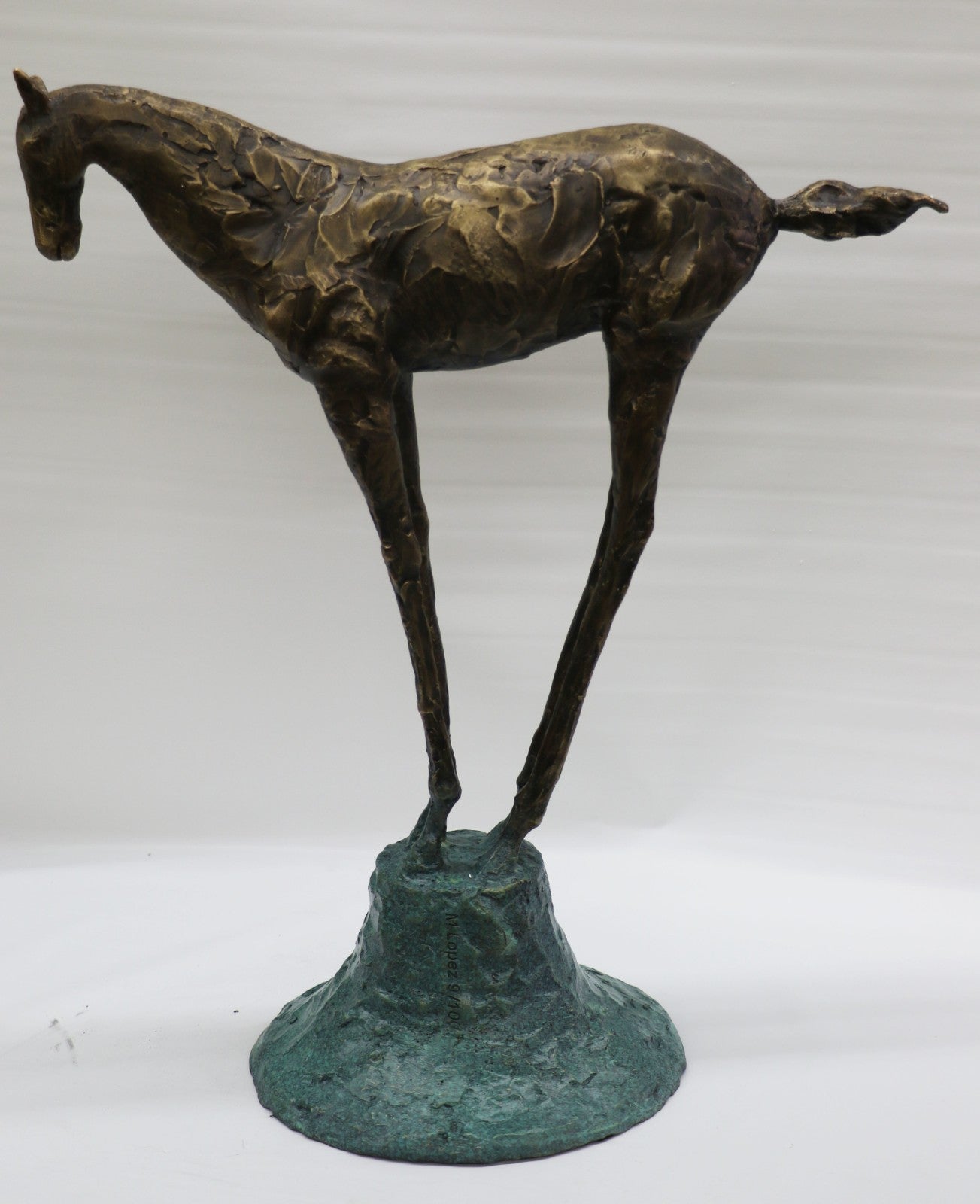 Art Deco Hot Cast Strong Stallion Racing Horse Bronze Sculpture Figurine Figure