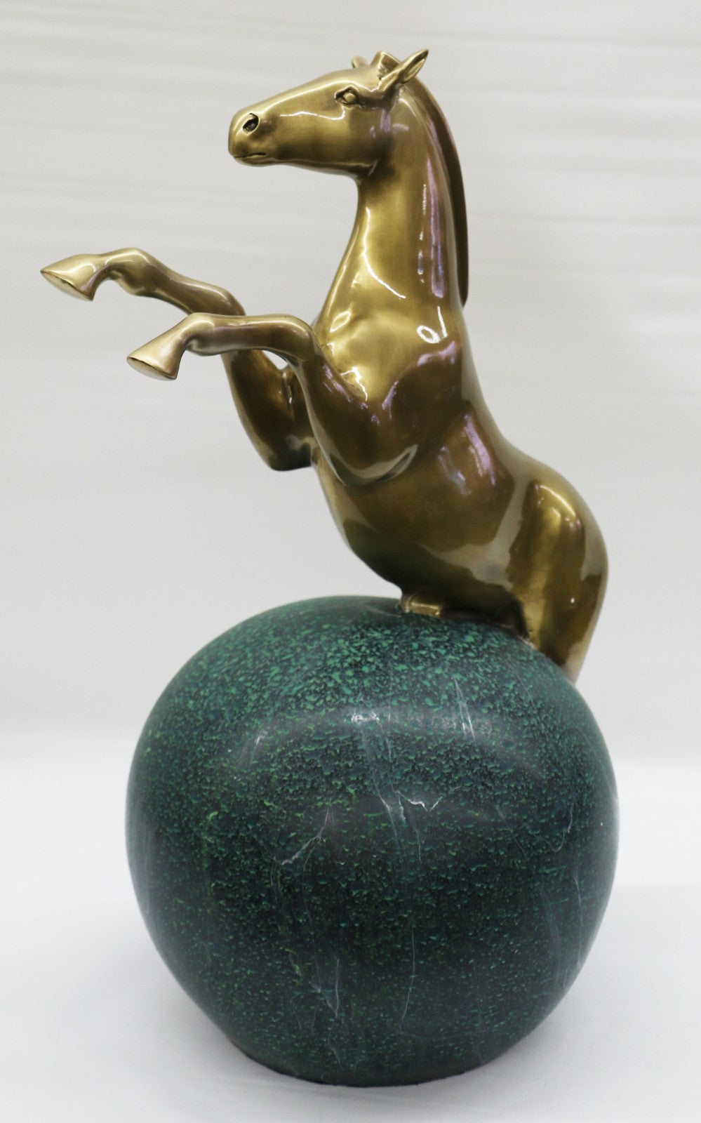 Thoroughbred Rearing Horse Trainer Equestrian Farm Art Deco Bronze Statue Gift