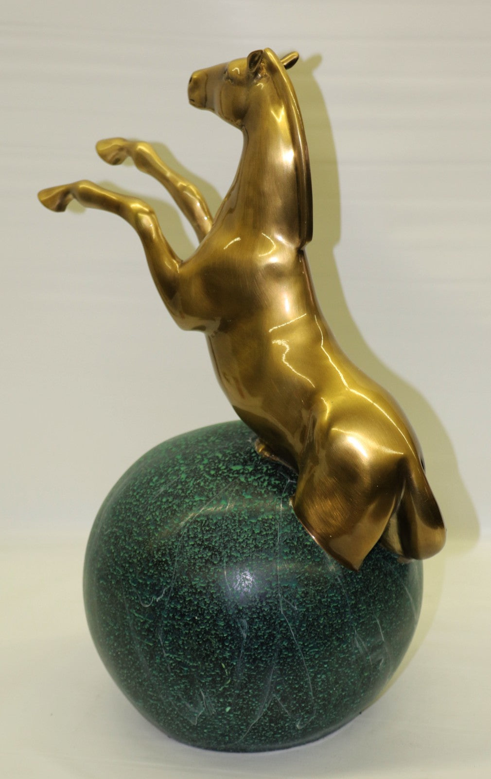 Thoroughbred Rearing Horse Trainer Equestrian Farm Art Deco Bronze Statue Gift