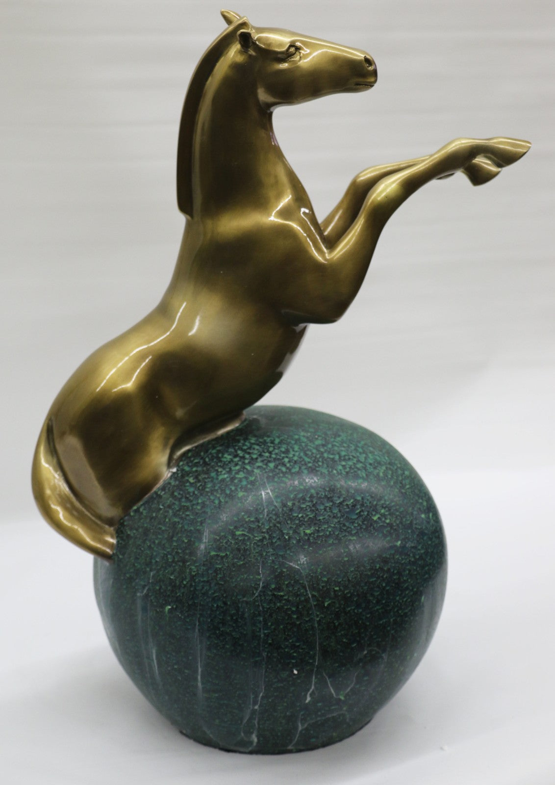 Thoroughbred Rearing Horse Trainer Equestrian Farm Art Deco Bronze Statue Gift