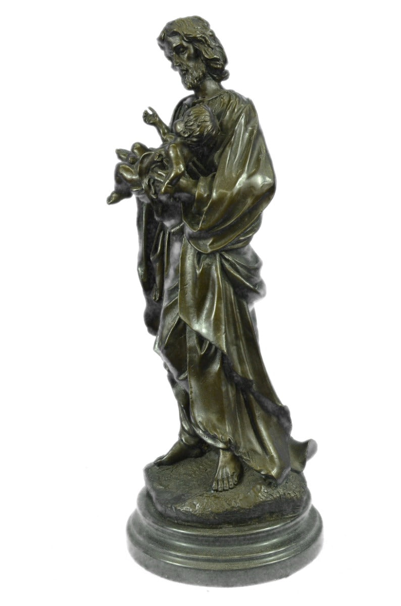 Handcrafted bronze sculpture SALE Jes Baby Holding Joseph Valli Original
