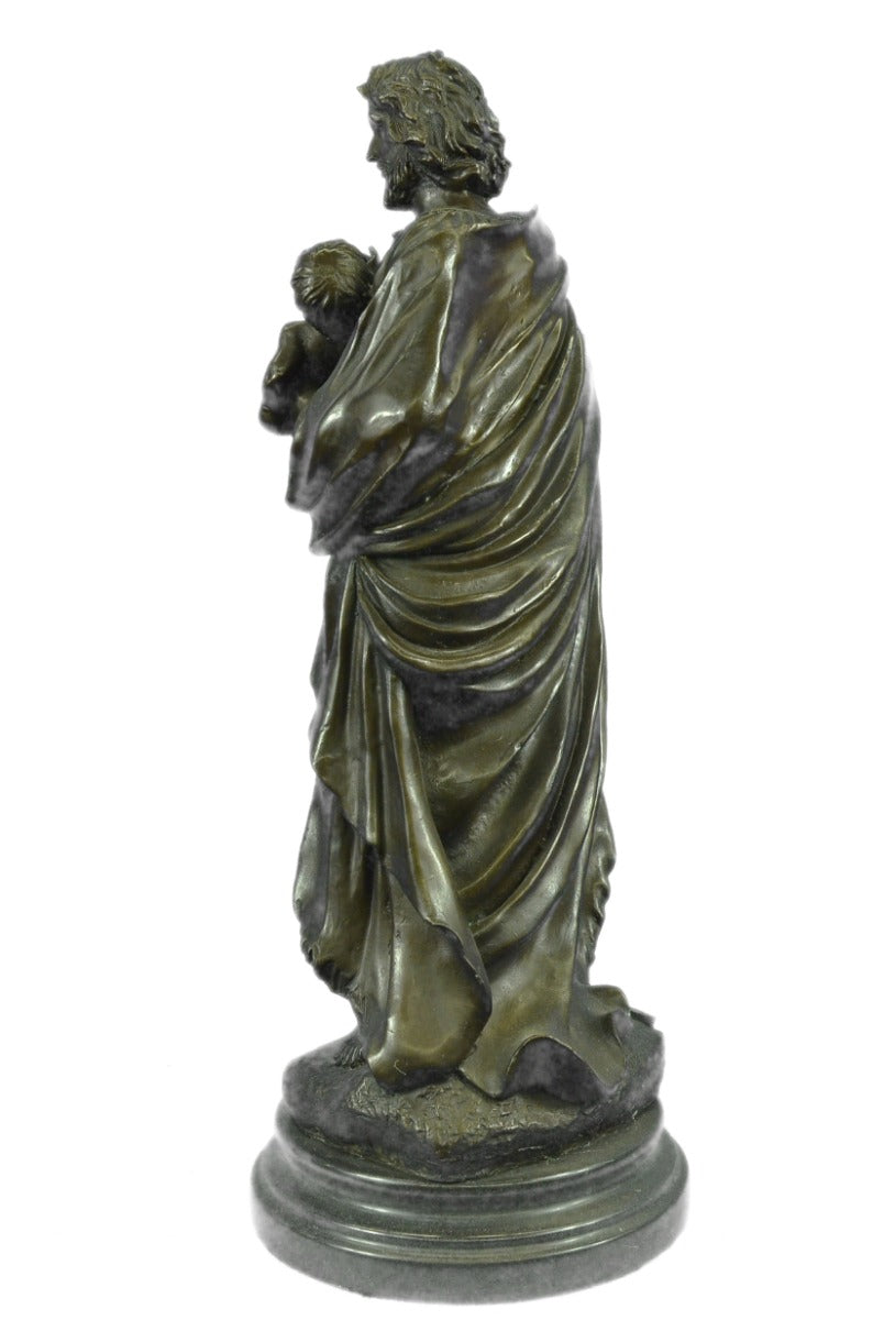 Handcrafted bronze sculpture SALE Jes Baby Holding Joseph Valli Original