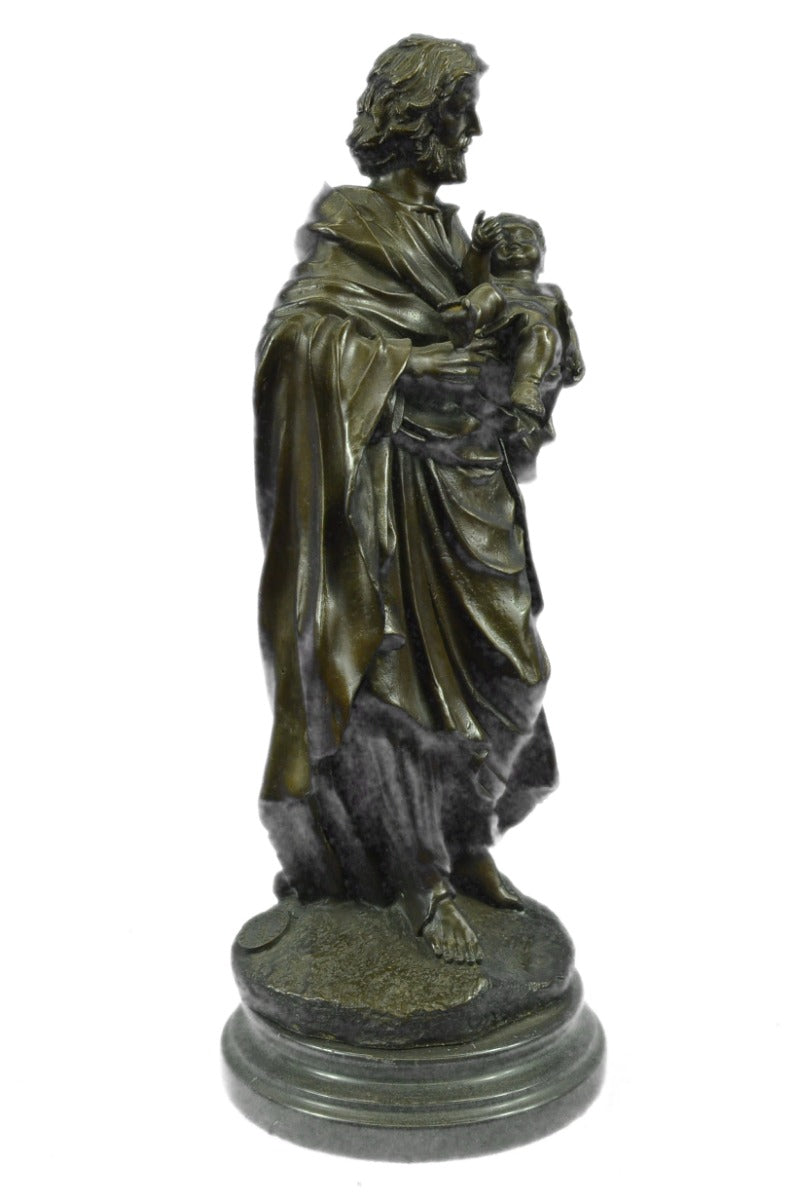 Handcrafted bronze sculpture SALE Jes Baby Holding Joseph Valli Original