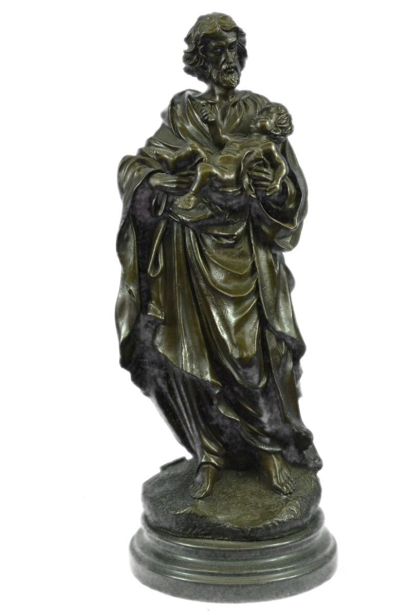 Handcrafted bronze sculpture SALE Jes Baby Holding Joseph Valli Original