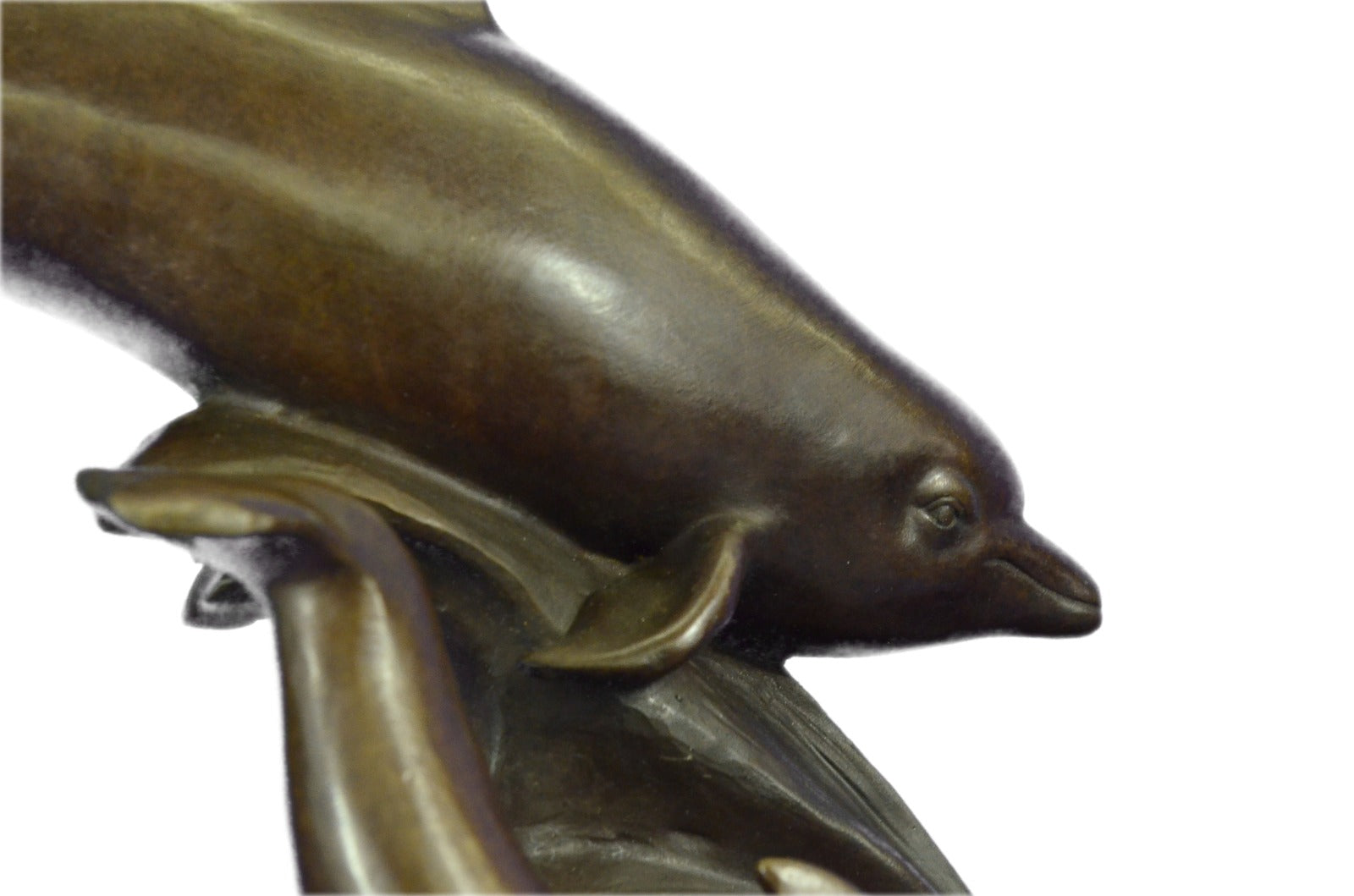 5 Dolphins Riding a Wave Bronze Sculpture – Classic Marine Artwork for Sale