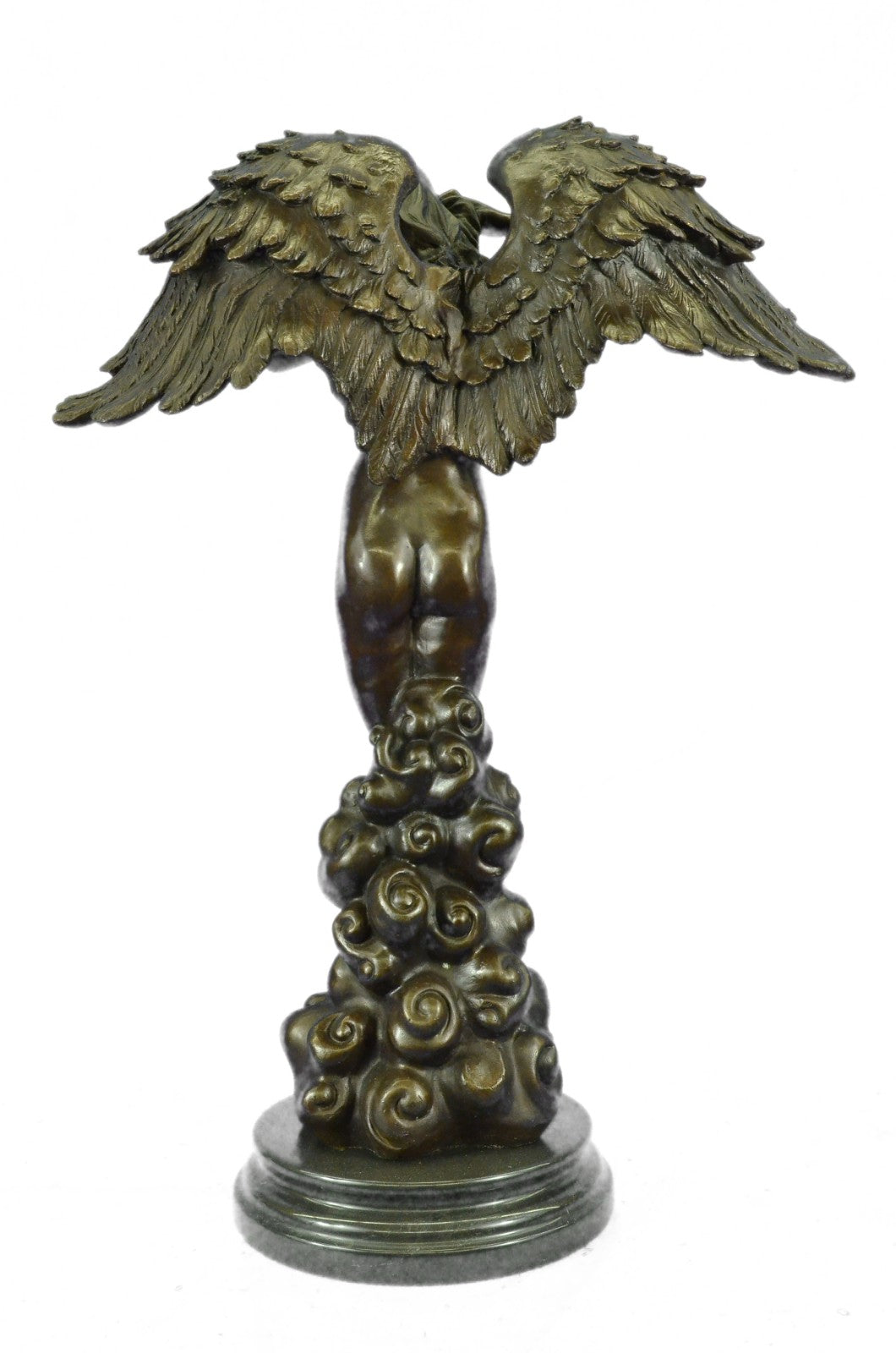 Buy Mythical Extra Large Nude Female Angel Bronze Sculpture – Classic Handmade Artwork by A. Moreau for Sale