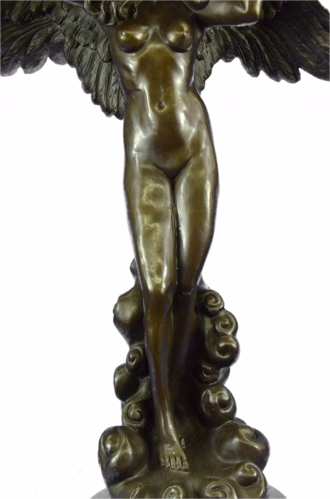 Buy Mythical Extra Large Nude Female Angel Bronze Sculpture – Classic Handmade Artwork by A. Moreau for Sale