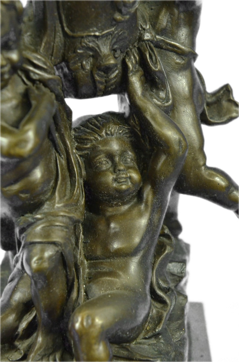 Handcrafted bronze sculpture SALE Moreau A. By Signed Dancing Boys Young 3