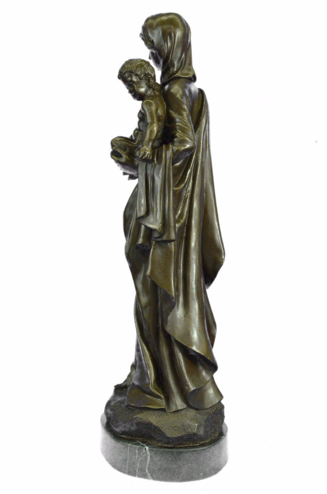 Hot Cast Virgin Mary with Baby Jesus Religious Home Church Bronze Sculpture Stat