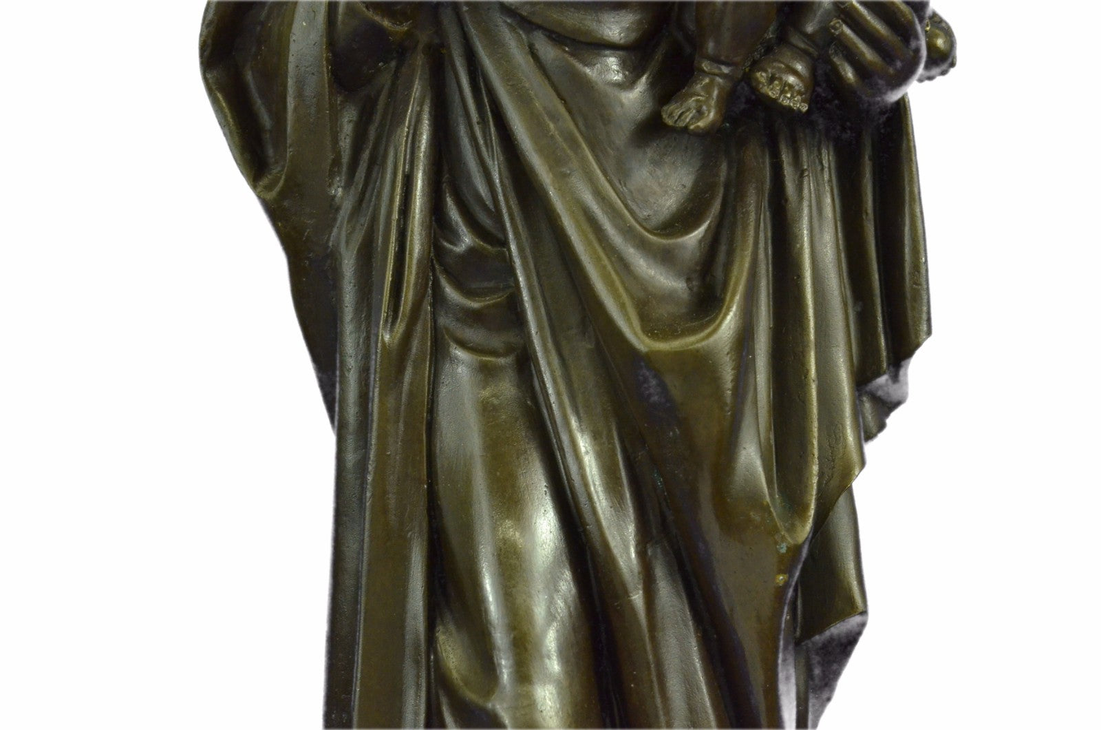 Hot Cast Virgin Mary with Baby Jesus Religious Home Church Bronze Sculpture Stat