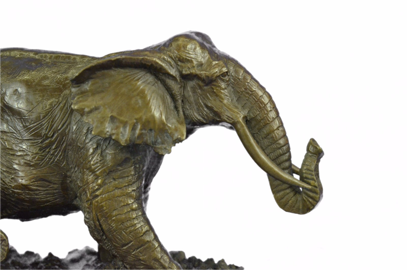 Signed 17 LBS African Elephants Bronze Sculpture Art Deco Hot cast Figurine Sale