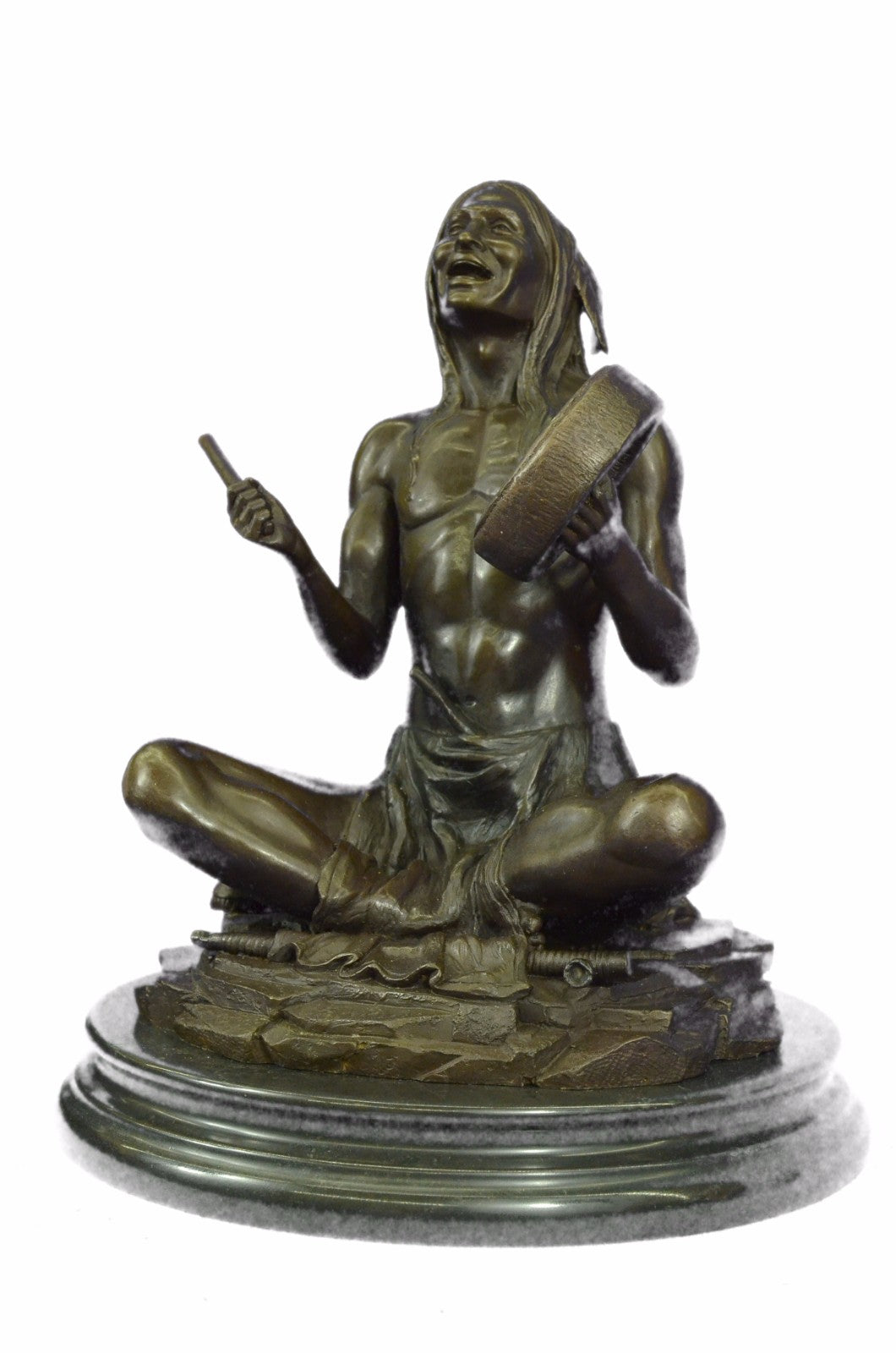 INDIAN CHIEF Bronze Sculpture Statue Art Warrior Spirit American Native Figure