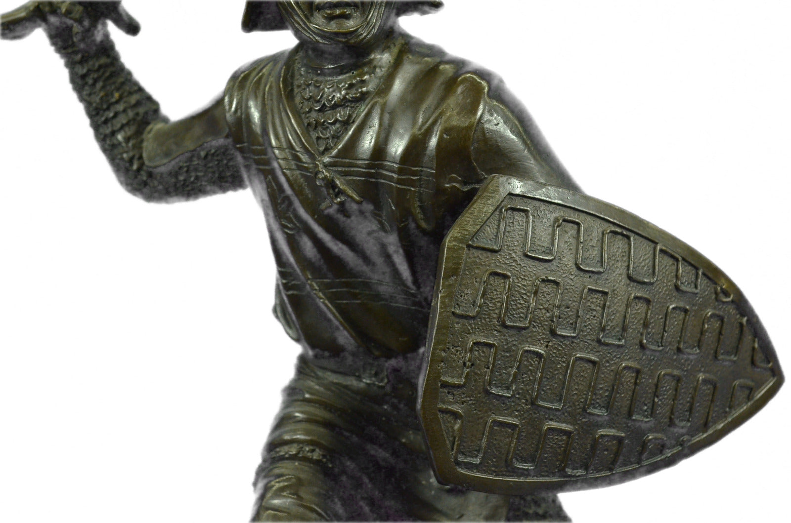 Handcrafted bronze sculpture SALE With Sword Warrior Knight Bold Lange Signed