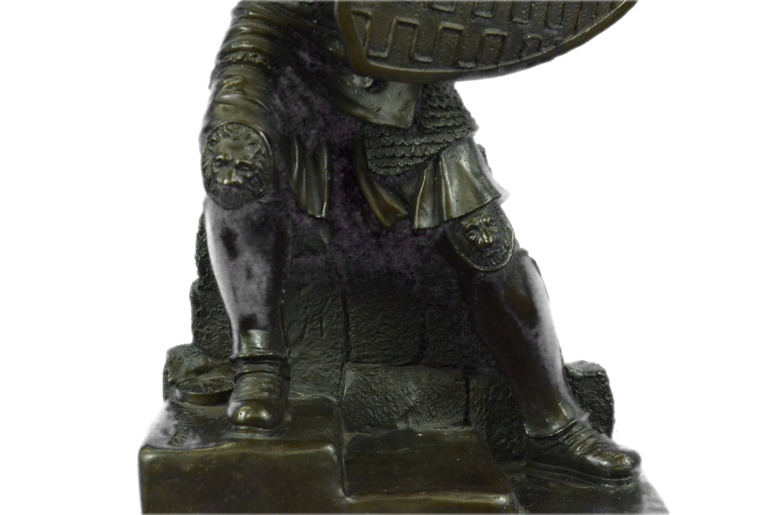 Handcrafted bronze sculpture SALE With Sword Warrior Knight Bold Lange Signed