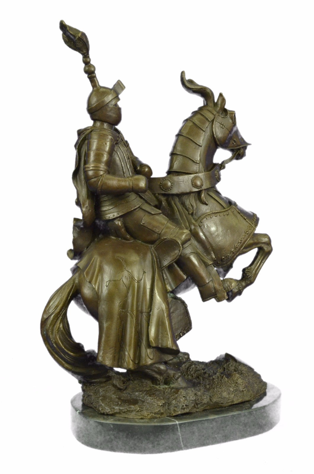 Vintage Art Sculpture Bronze Knight Figure signed Kamiko Neoclassical Decor