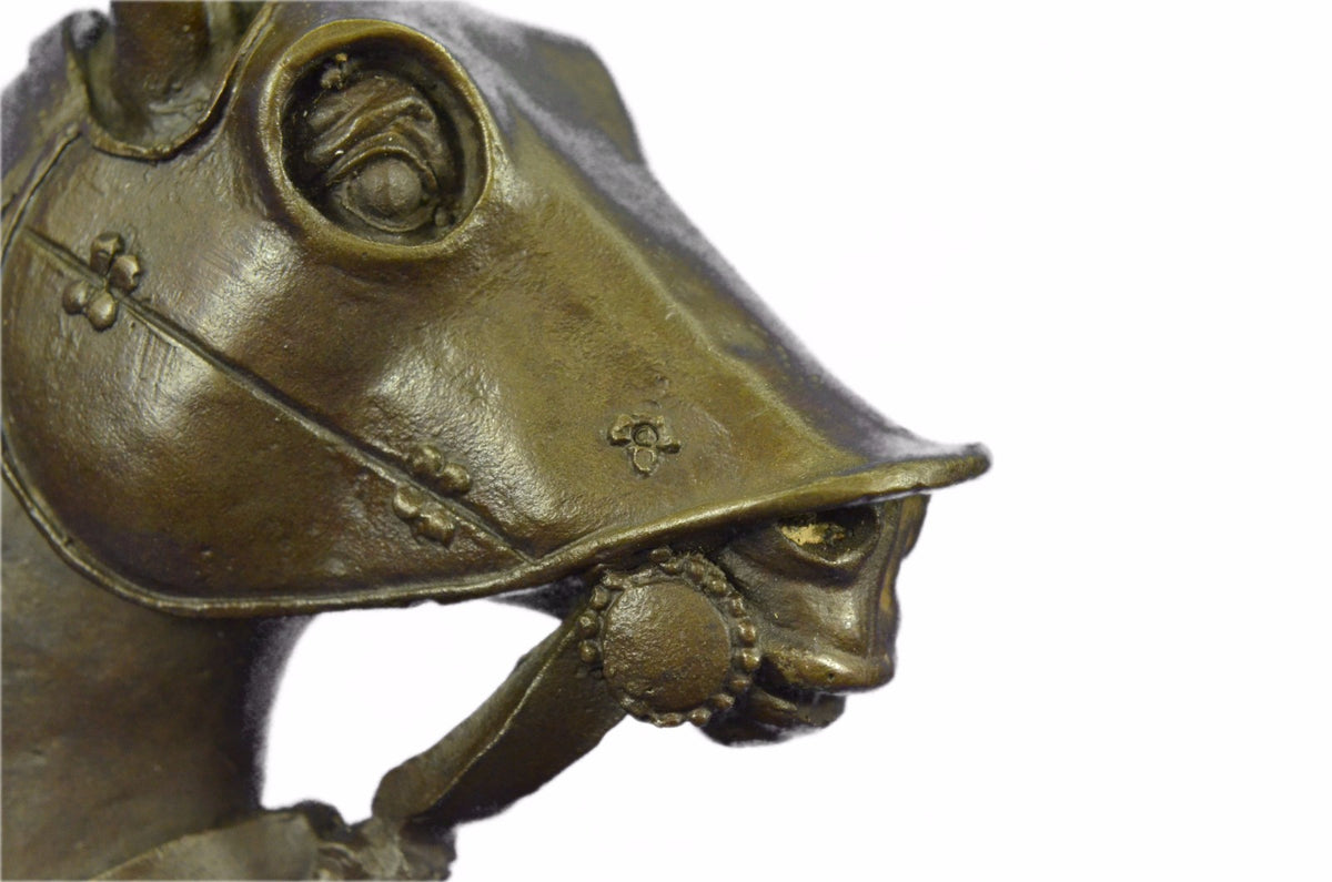 Vintage Art Sculpture Bronze Knight Figure signed Kamiko Neoclassical Decor