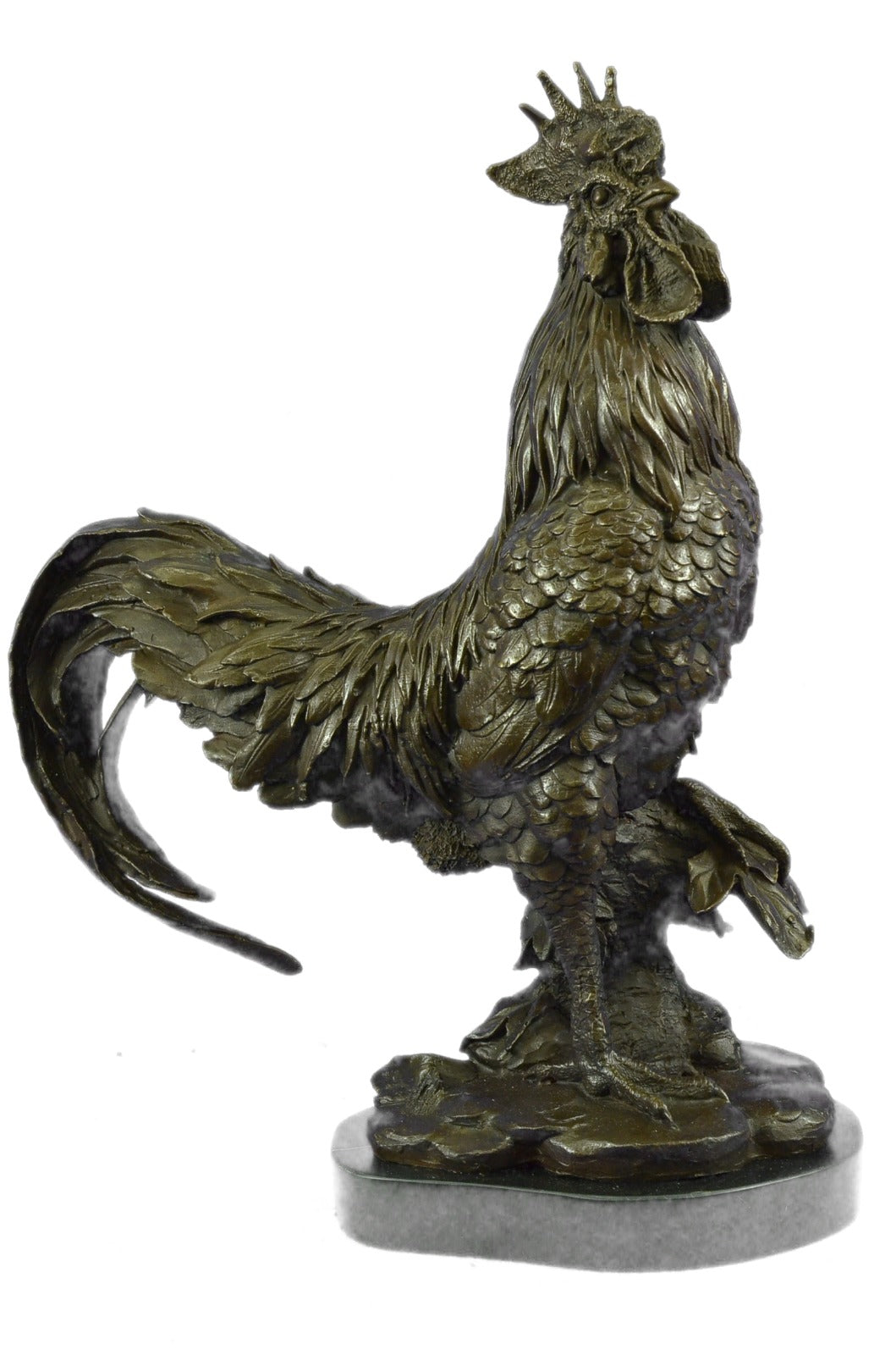Bronze Sculpture Large Chicken Rooster Farm Animal home Decor Marble Figurine