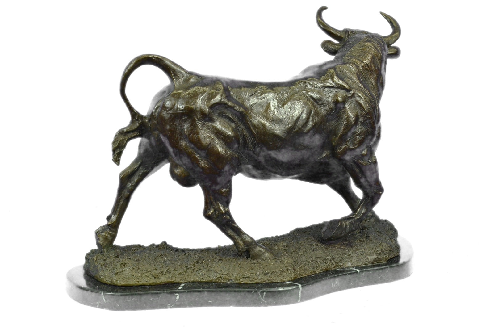 Bronze Sculpture Signed Original Stock Market Bull Handcrafted Figurine Figure