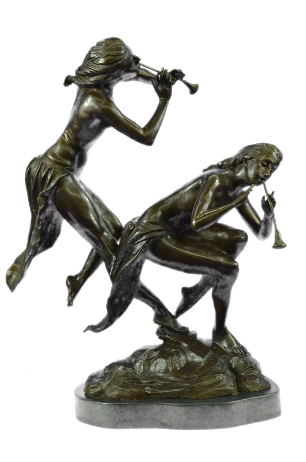 Elegant Real Bronze Figure Beautiful Nymph Two Nymphs Hot Cast Figure Sale Decor