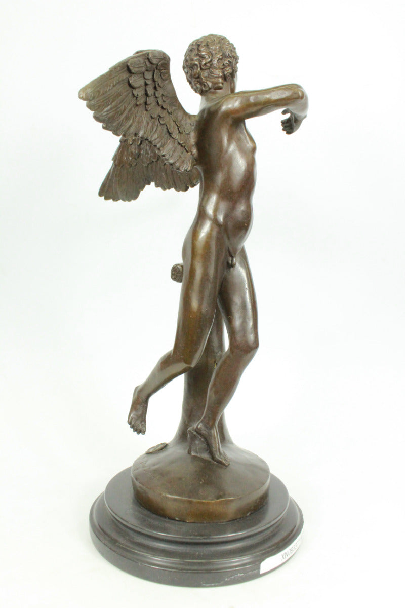 Art Deco Valentine Day Art Cupid Angel Bronze Sculpture Statue Figurine Figure