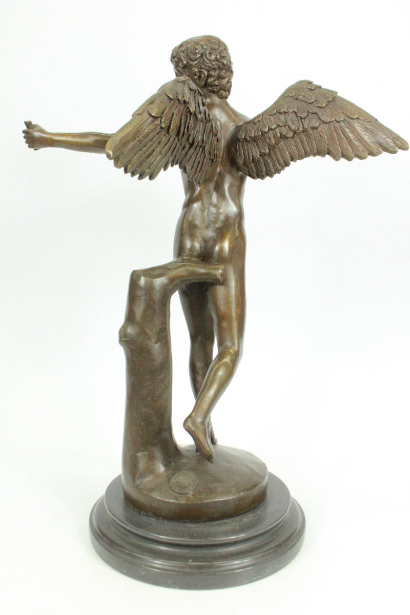 Art Deco Valentine Day Art Cupid Angel Bronze Sculpture Statue Figurine Figure