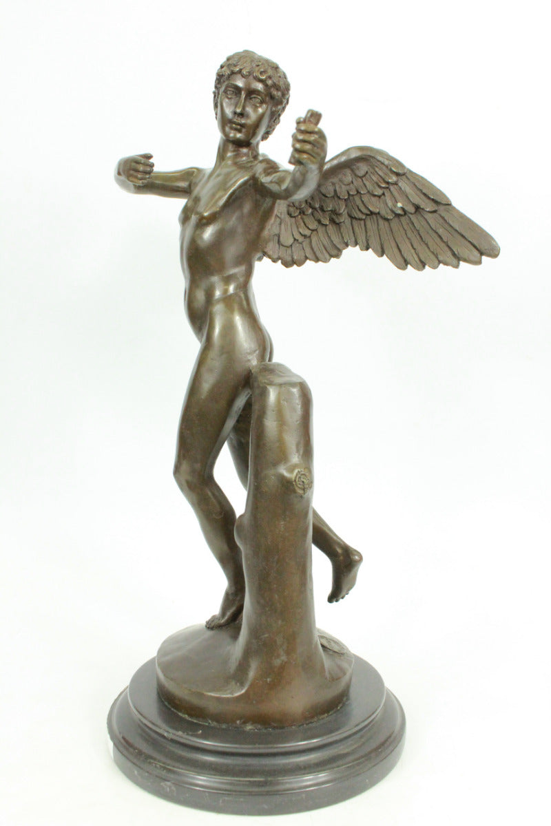 Art Deco Valentine Day Art Cupid Angel Bronze Sculpture Statue Figurine Figure