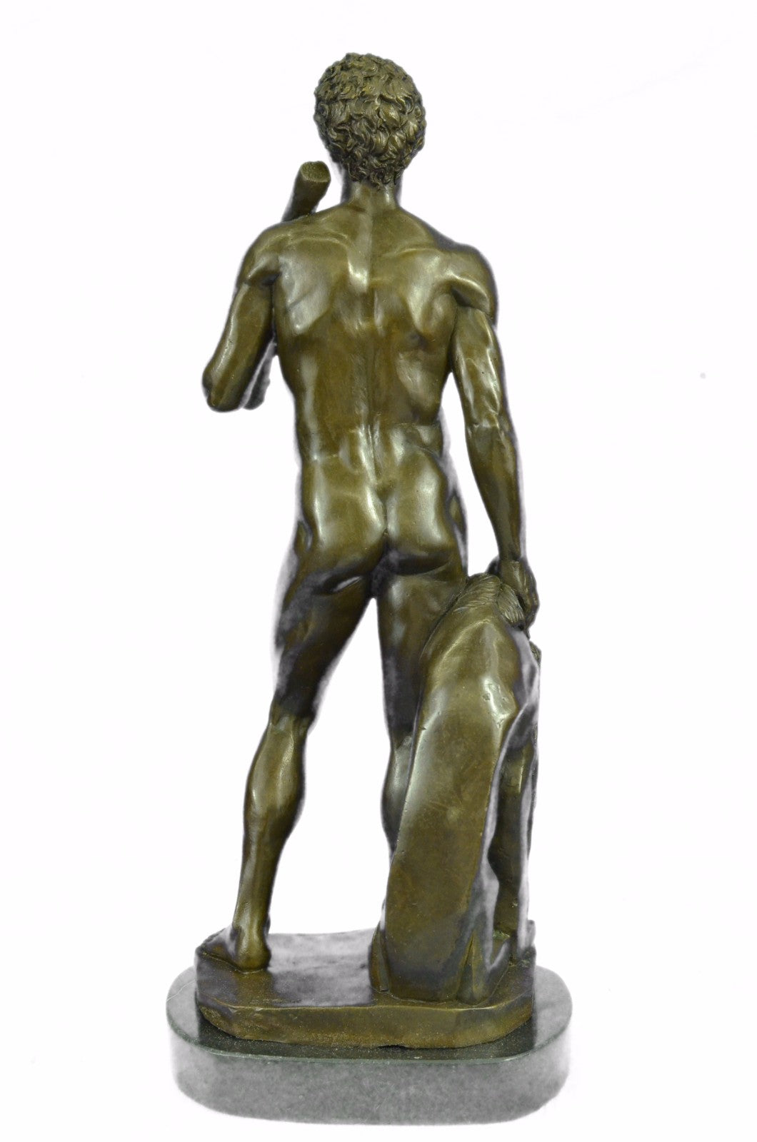 Greek Mythology Nude Jason and His Faithful Lion Bronze Sculpture Statue Deal
