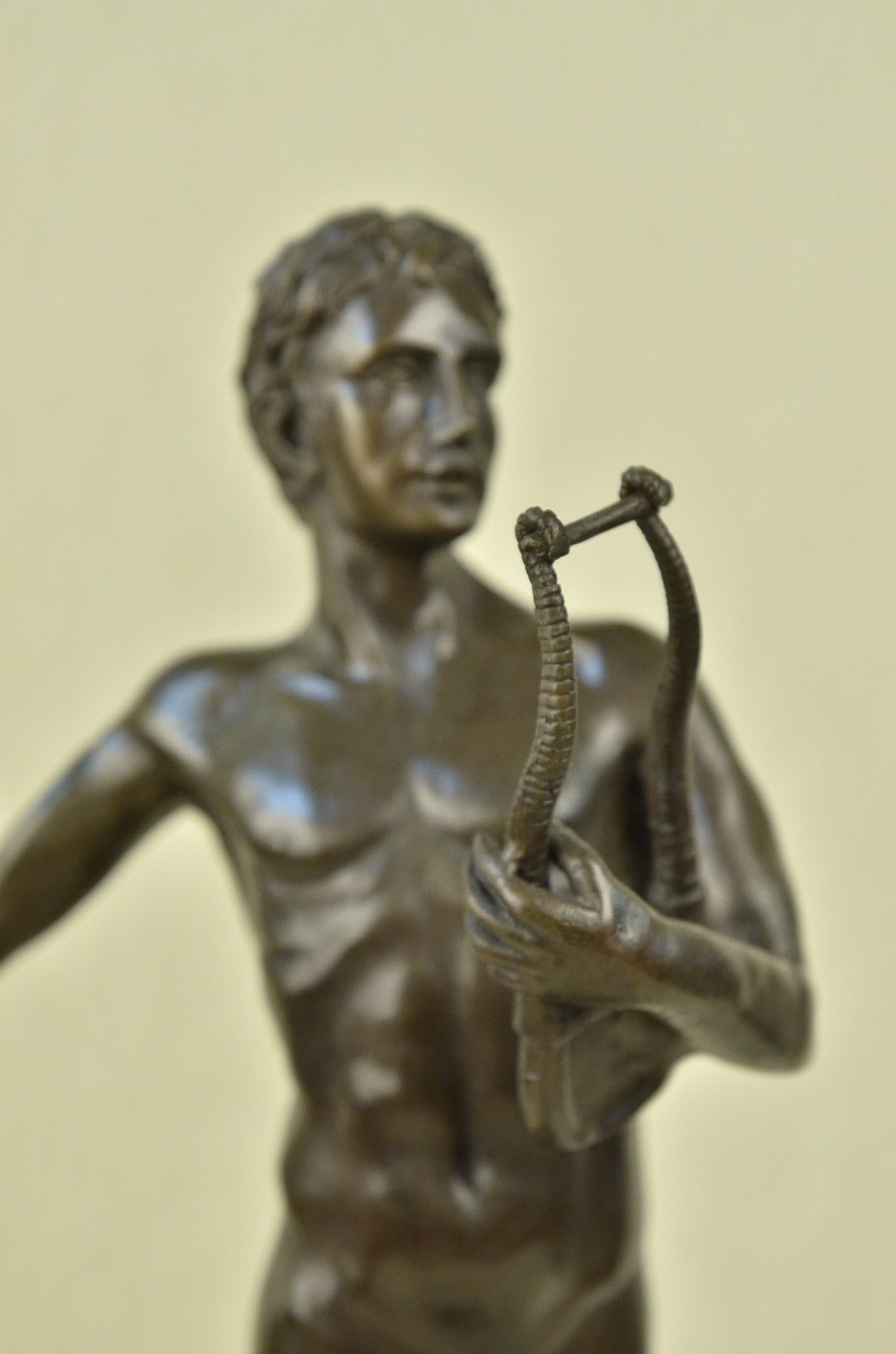 Signed Original Italian Aldo Vitalh Robust Nude Male Bronze Figurine Sculpture