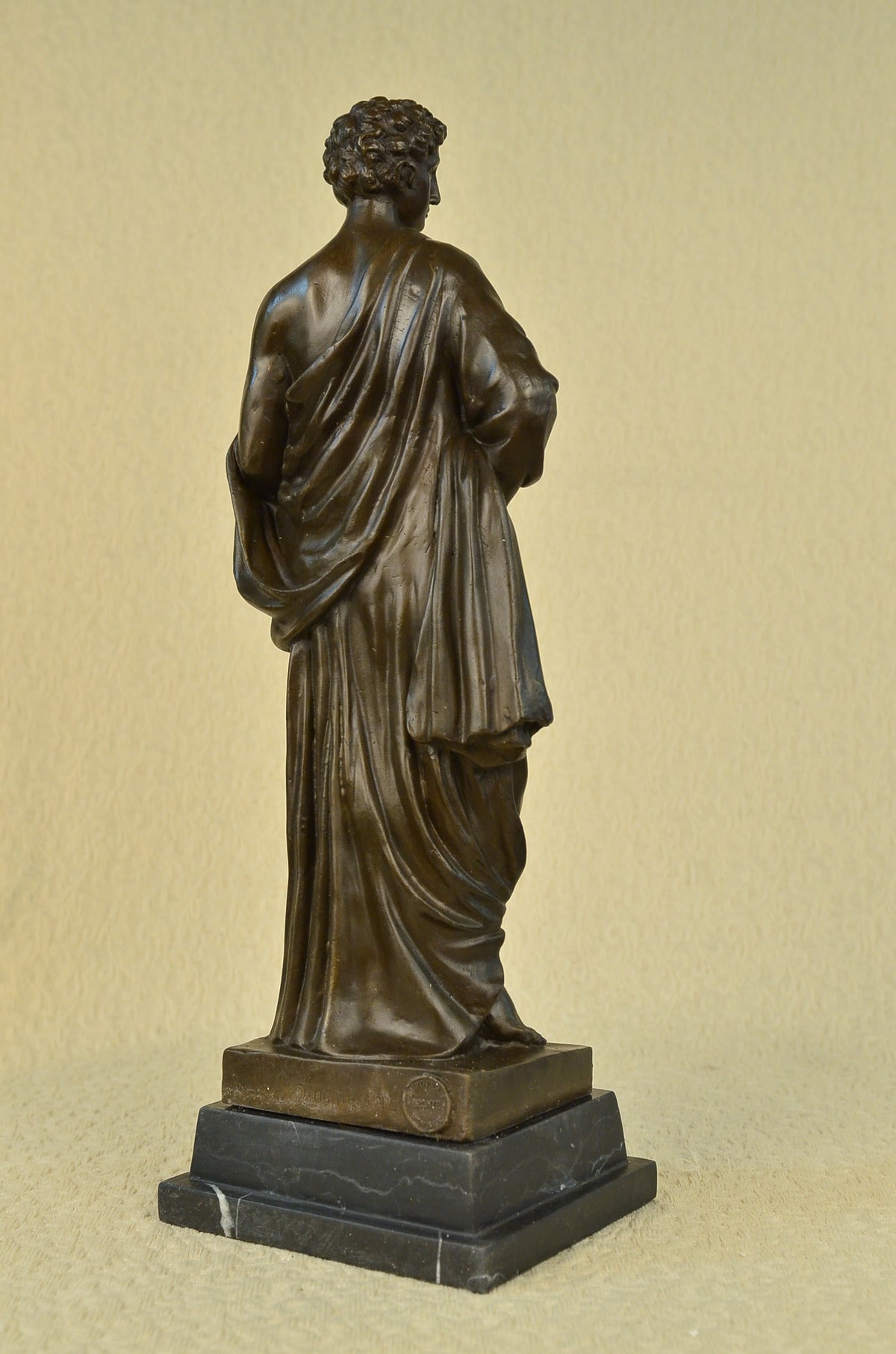 Vintage Augustus Caesar Grand Tour Neoclassical Bronze Statue Sculpture Figurine