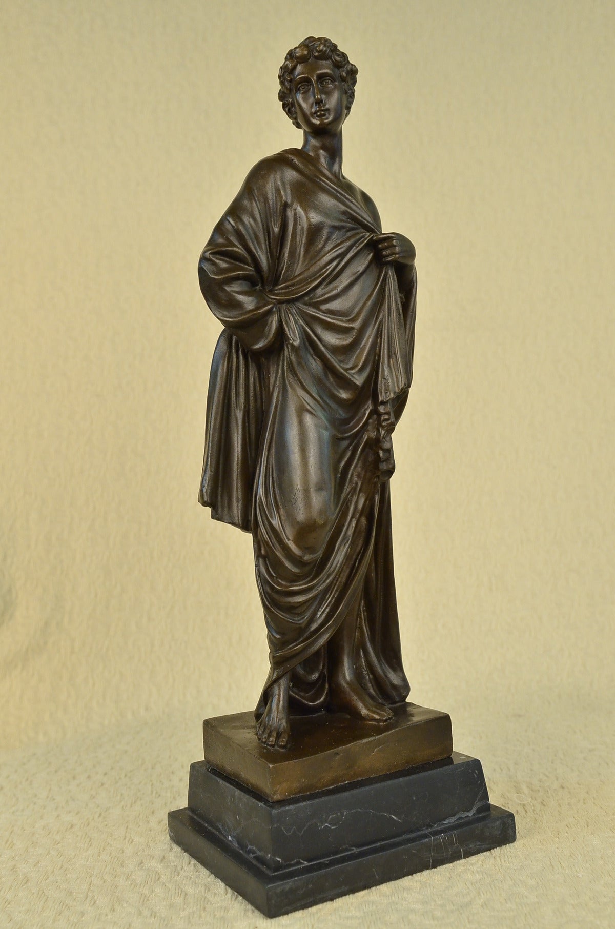 Vintage Augustus Caesar Grand Tour Neoclassical Bronze Statue Sculpture Figurine