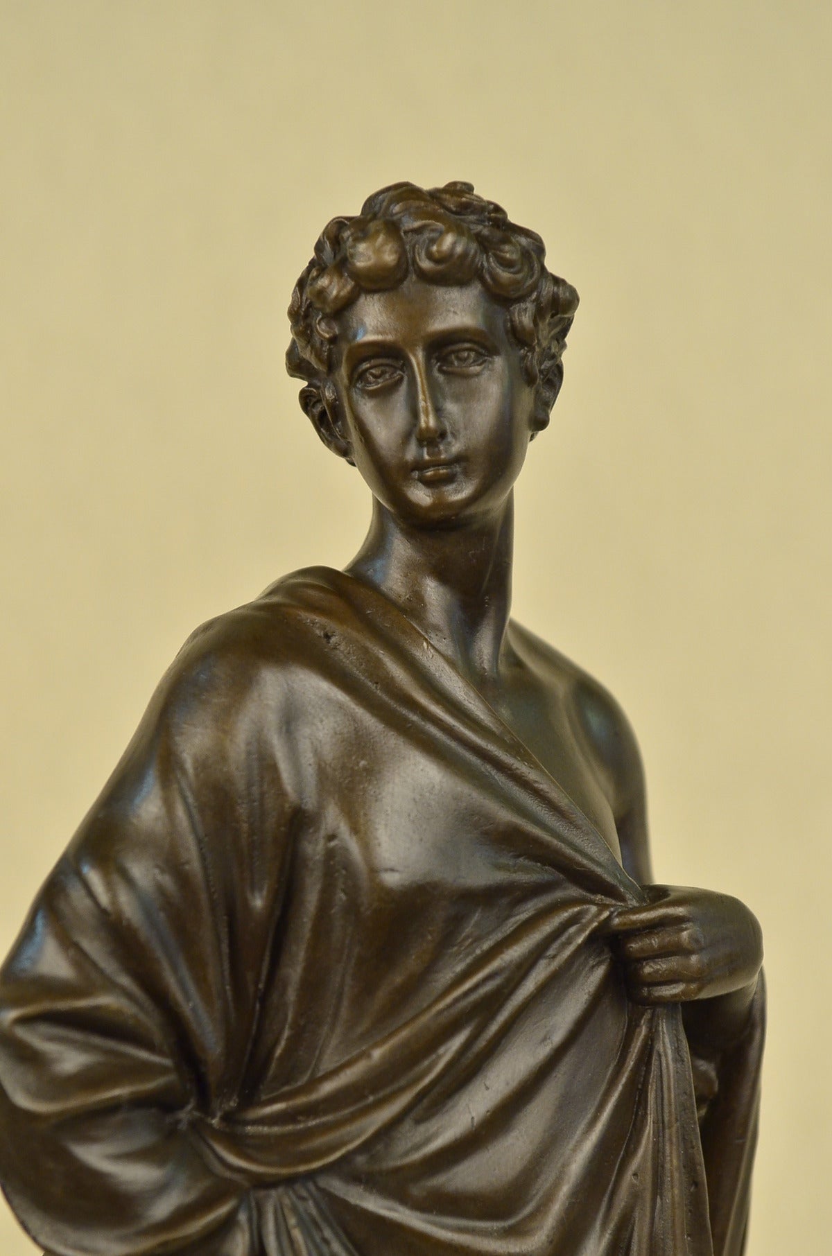 Vintage Augustus Caesar Grand Tour Neoclassical Bronze Statue Sculpture Figurine