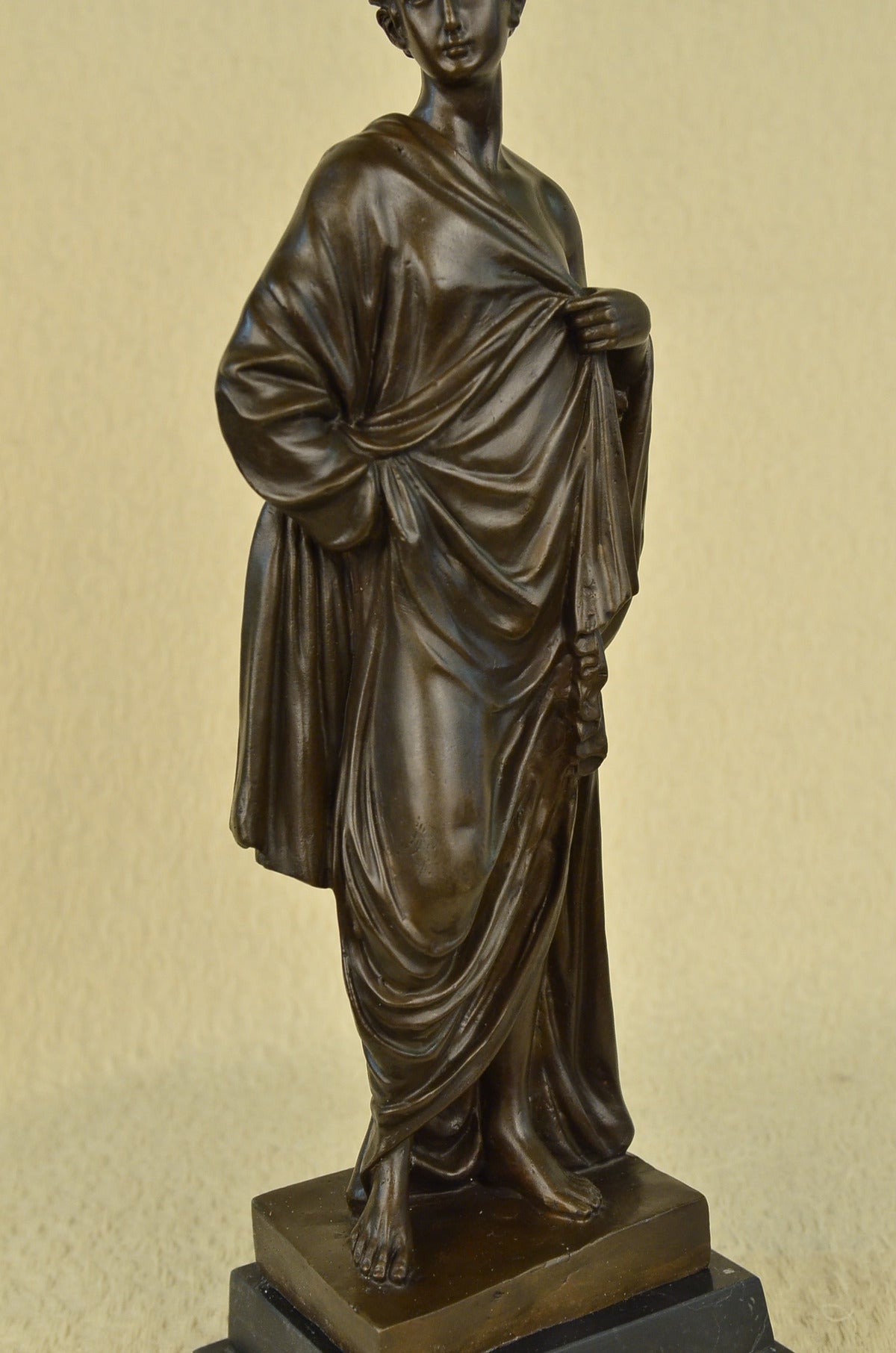 Vintage Augustus Caesar Grand Tour Neoclassical Bronze Statue Sculpture Figurine