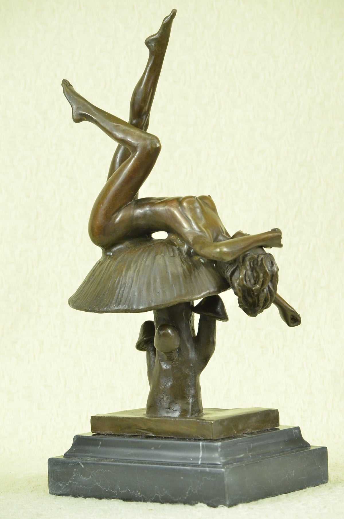 Handcrafted bronze sculpture SALE Lay Fairy Woodland Nude Vitaleh Aldo Original