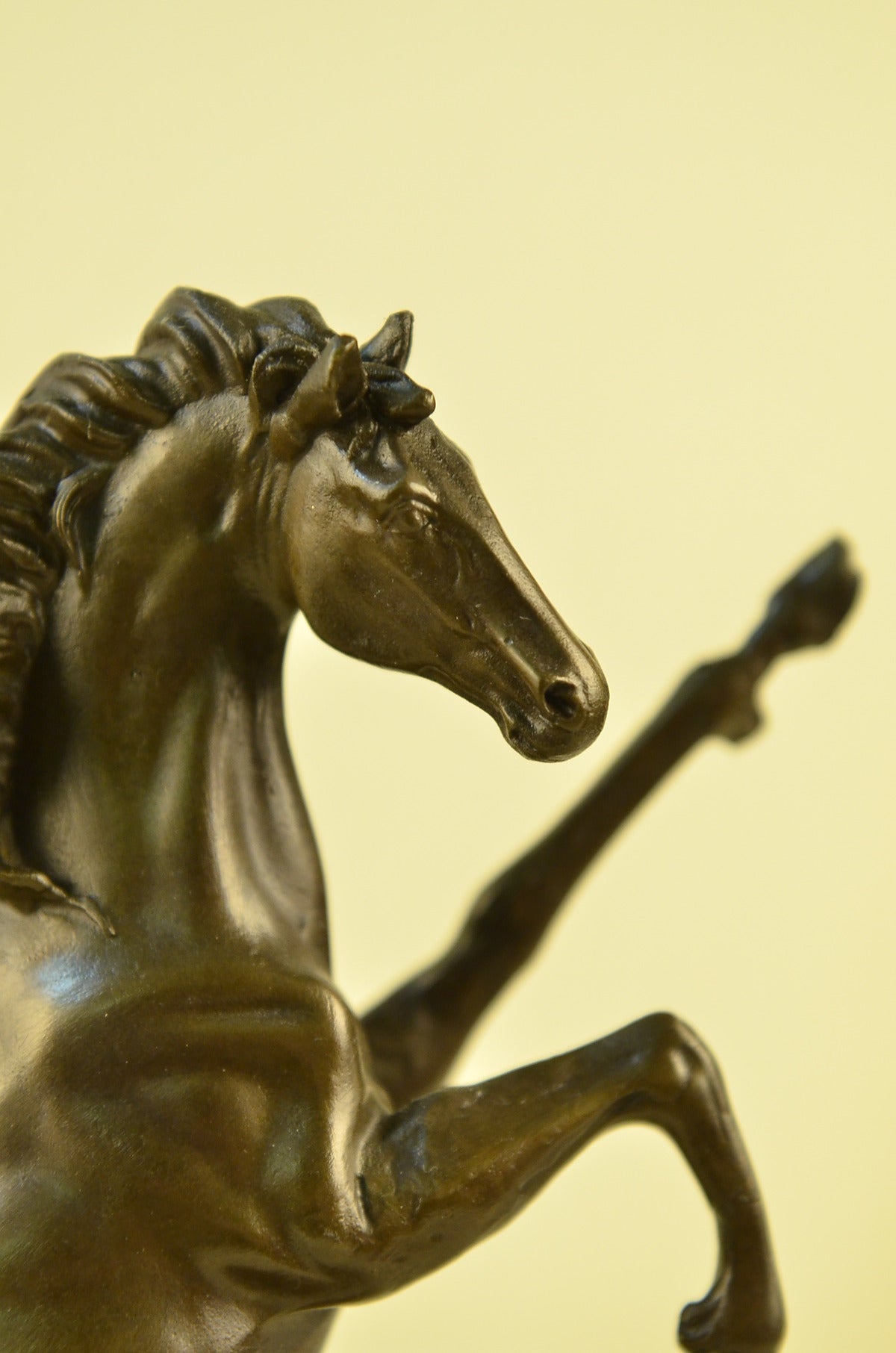 Abstract Art Sculpture Bronze Copper Marble Horse Rearing Mars Statue Figurine